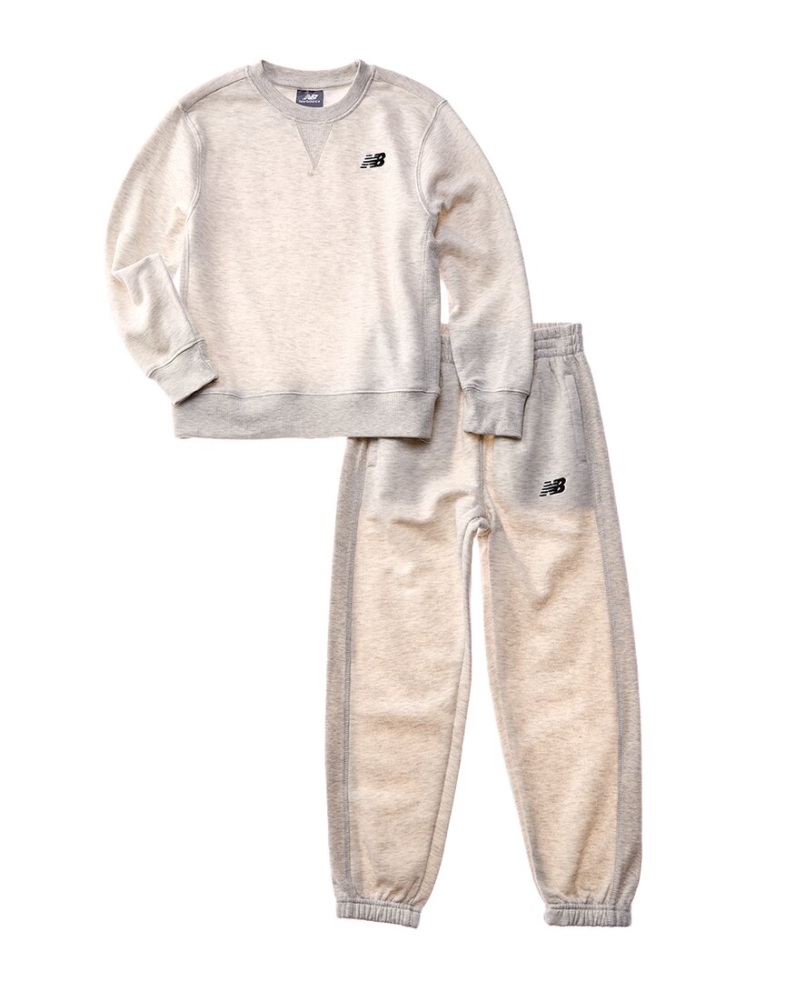 

Комплект из флисовой толстовки и джоггеров New Balance, Oatmeal