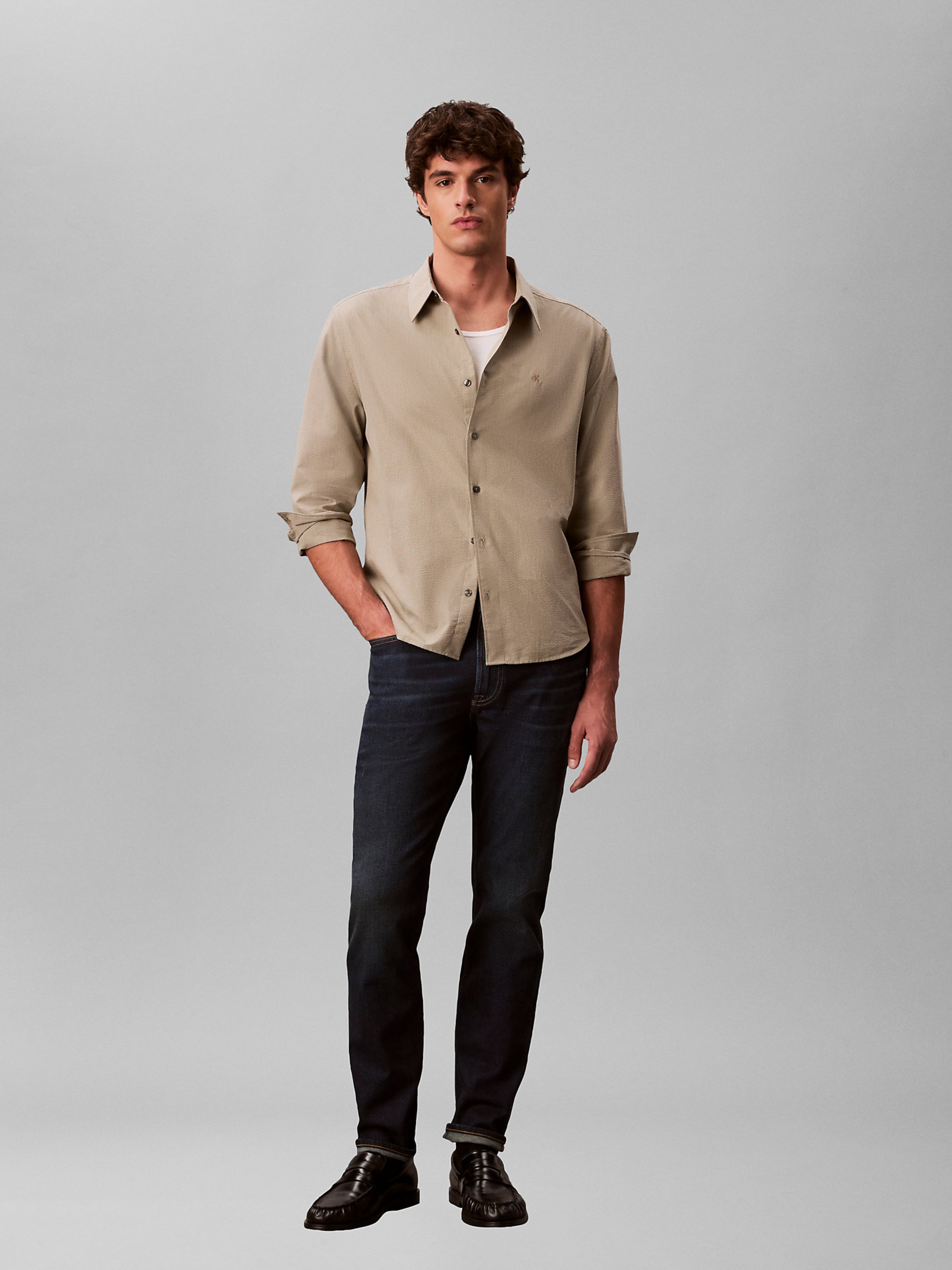 Calvin Klein Джинсы Slim fit в темно-синем цвете — фото 3