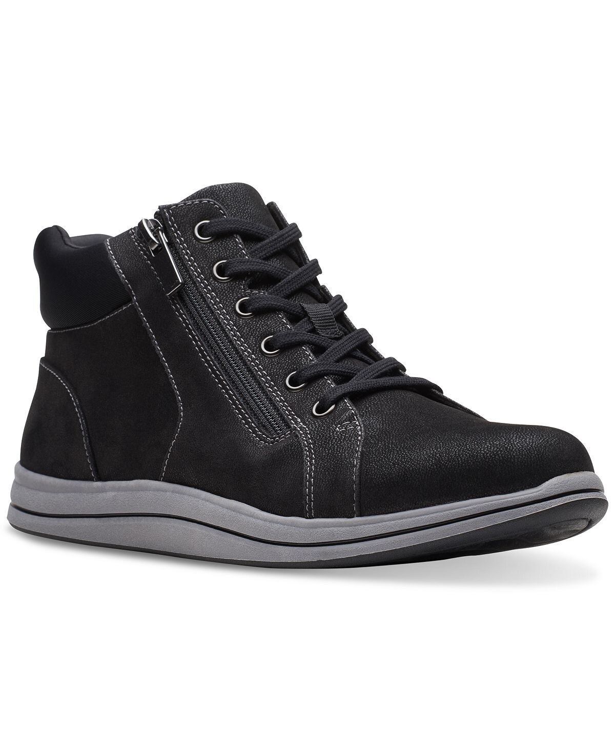 Женские кроссовки Breeze Glide на молнии на шнуровке Clarks, черный