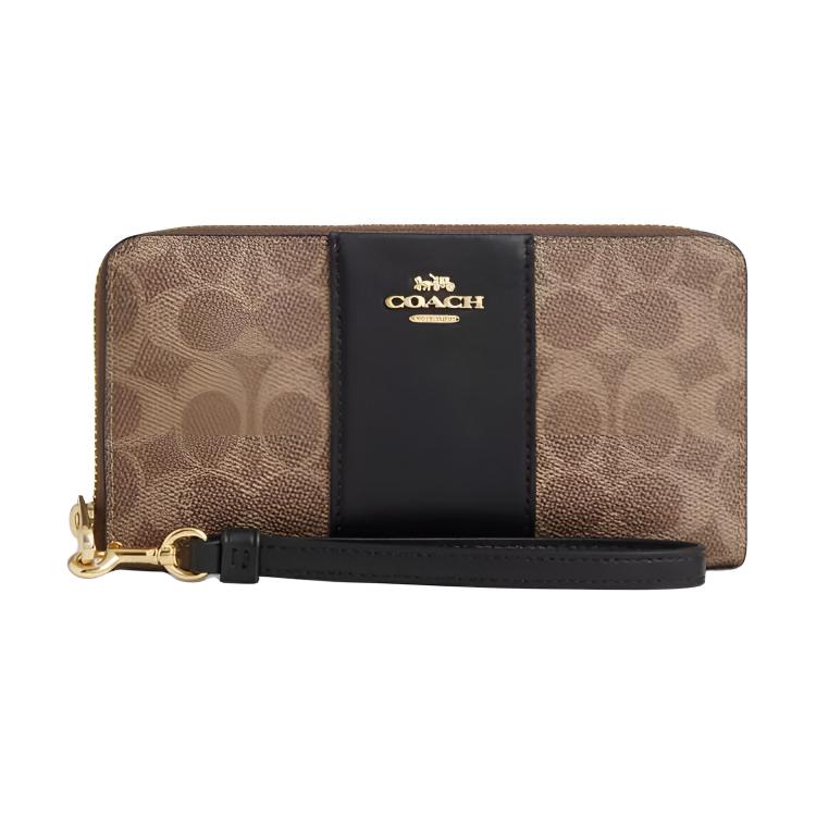 

COACH Кошелек из покрытого холста маленький women's tan & black