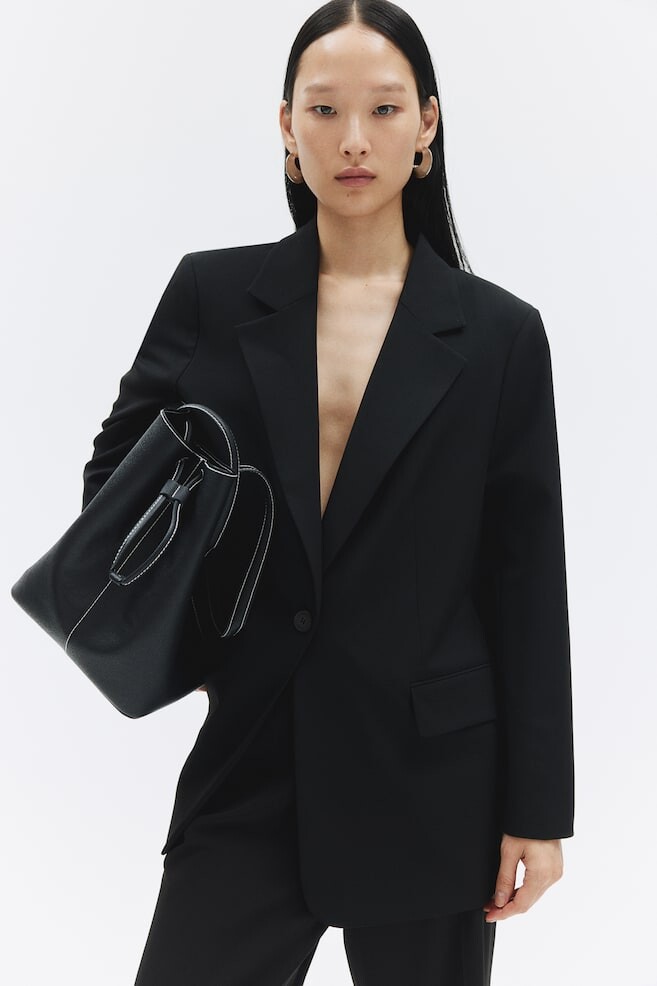 

Однобортный пиджак H&M, черный