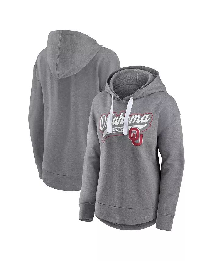 

Женская толстовка с капюшоном цвета «меланж» с закругленным хвостом Oklahoma Sooners Fanatics