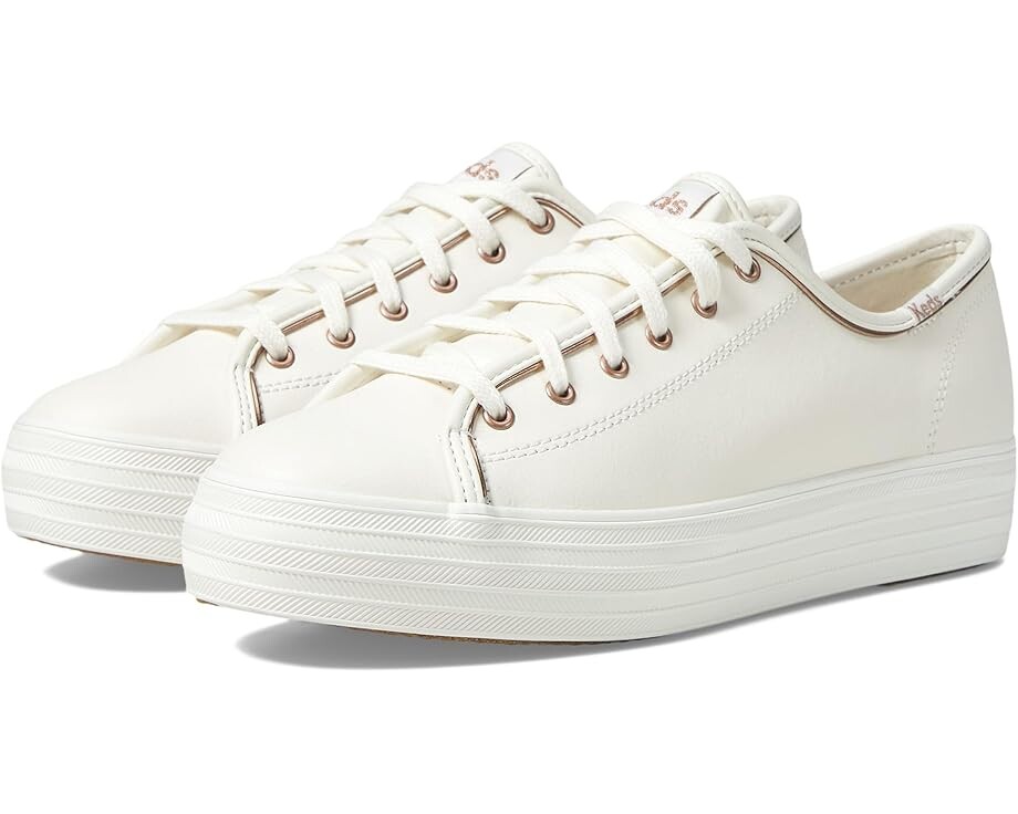 

Кроссовки Keds Triple Kick Leather, цвет White/Rose Gold