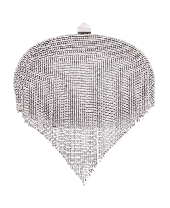 

Кристальная цепочка на клатче Minaudiere Nina, серебряный