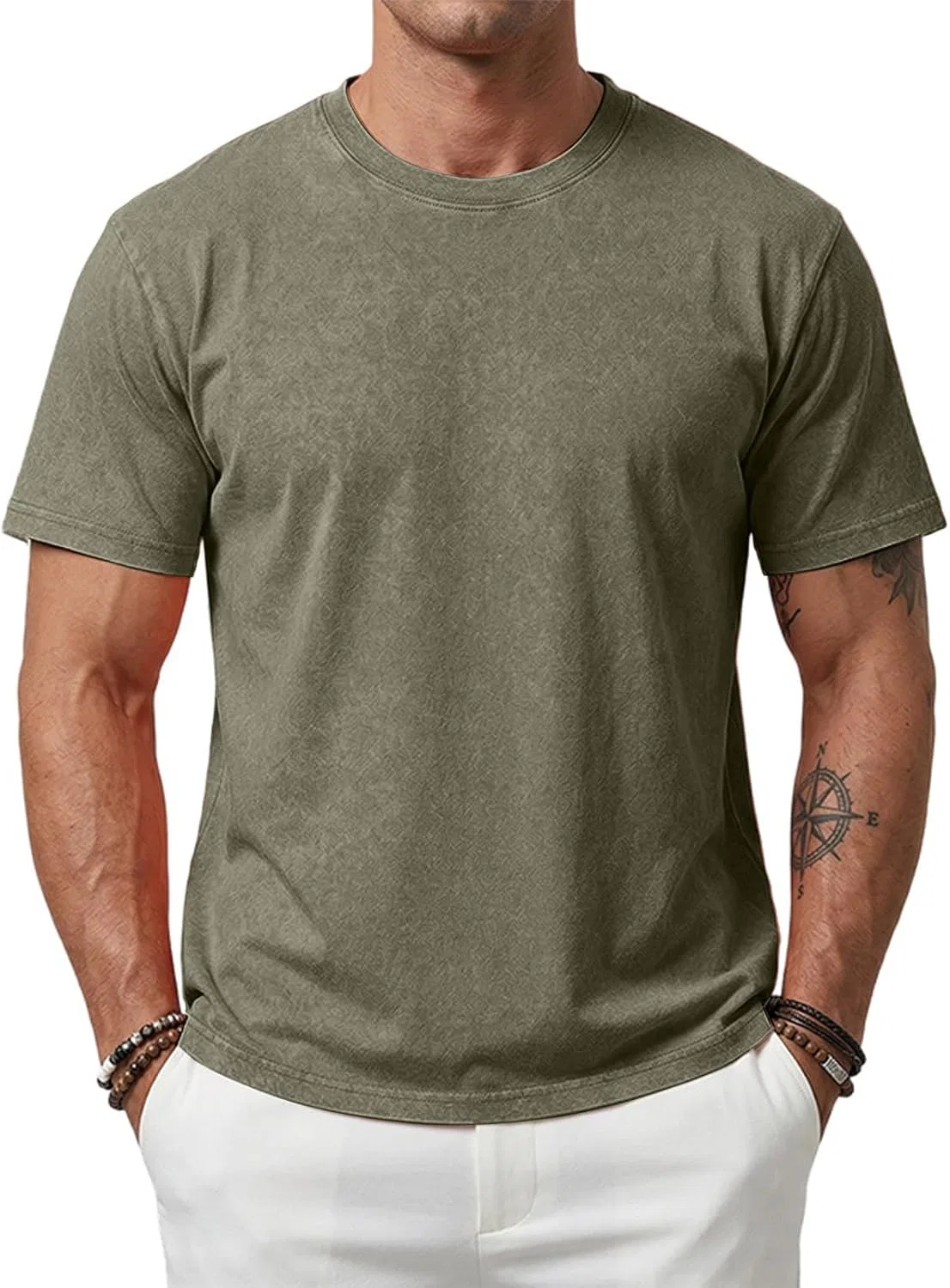 Футболка с коротким рукавом, Big & Tall, хлопок, Mint Green