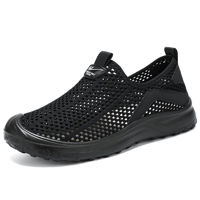 Туфли Old Beijing Cloth Shoes Men's Shoes Summer Elderly Mesh Shoes For Dad Men's Casual Shoes Men's DOUBLE STAR 88, серый — фото 4