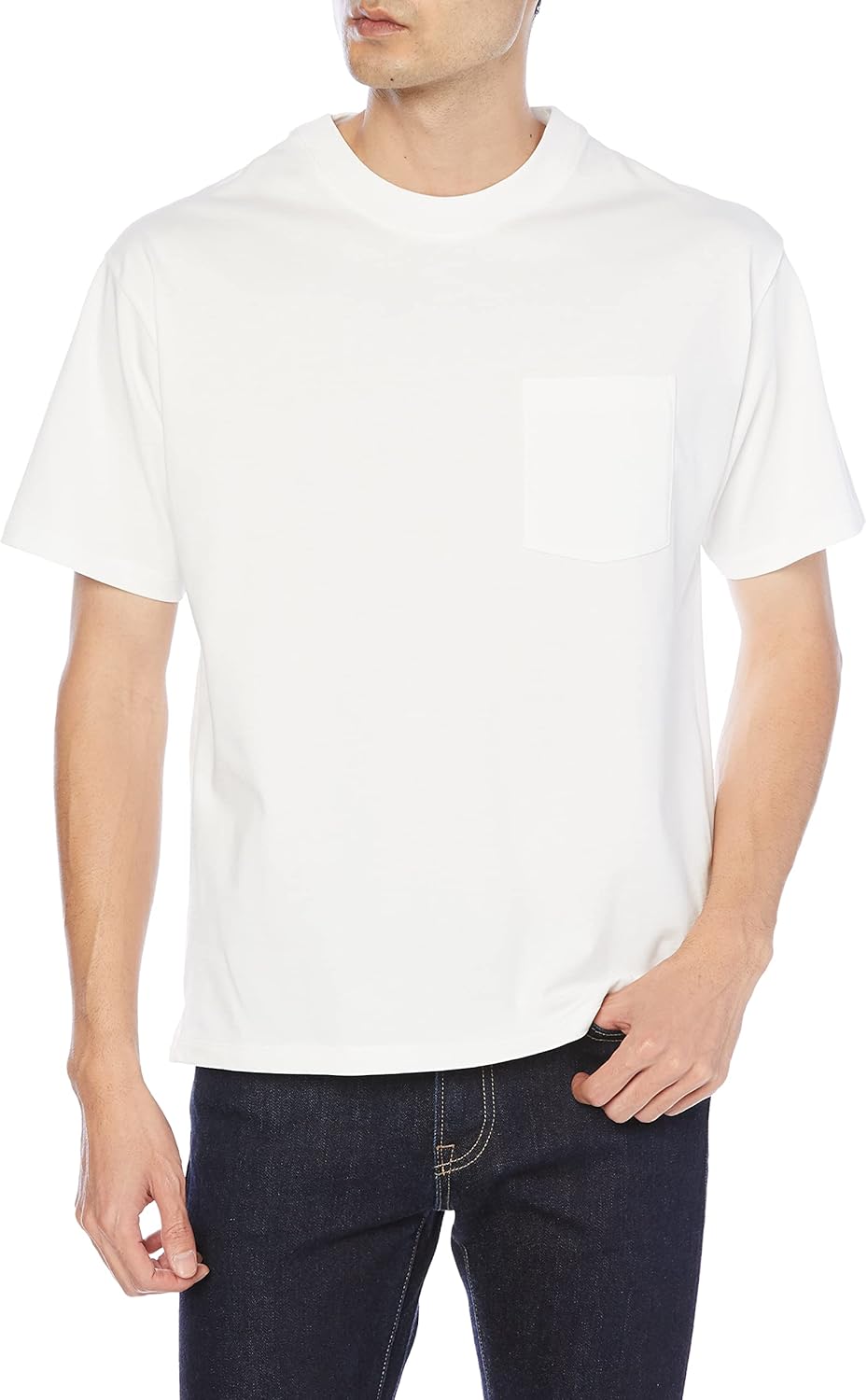 

Мужская базовая футболка Beams Lights из натурального хлопкового трикотажа, белый