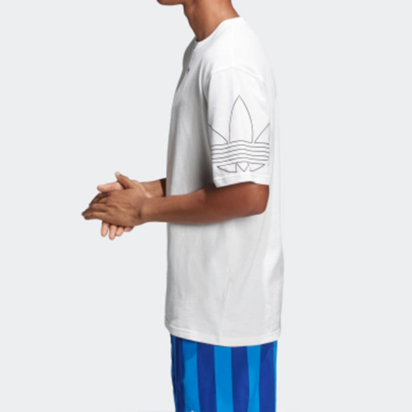 Футболка originals outline tee round neck short sleeve white Adidas, белый — фото 4