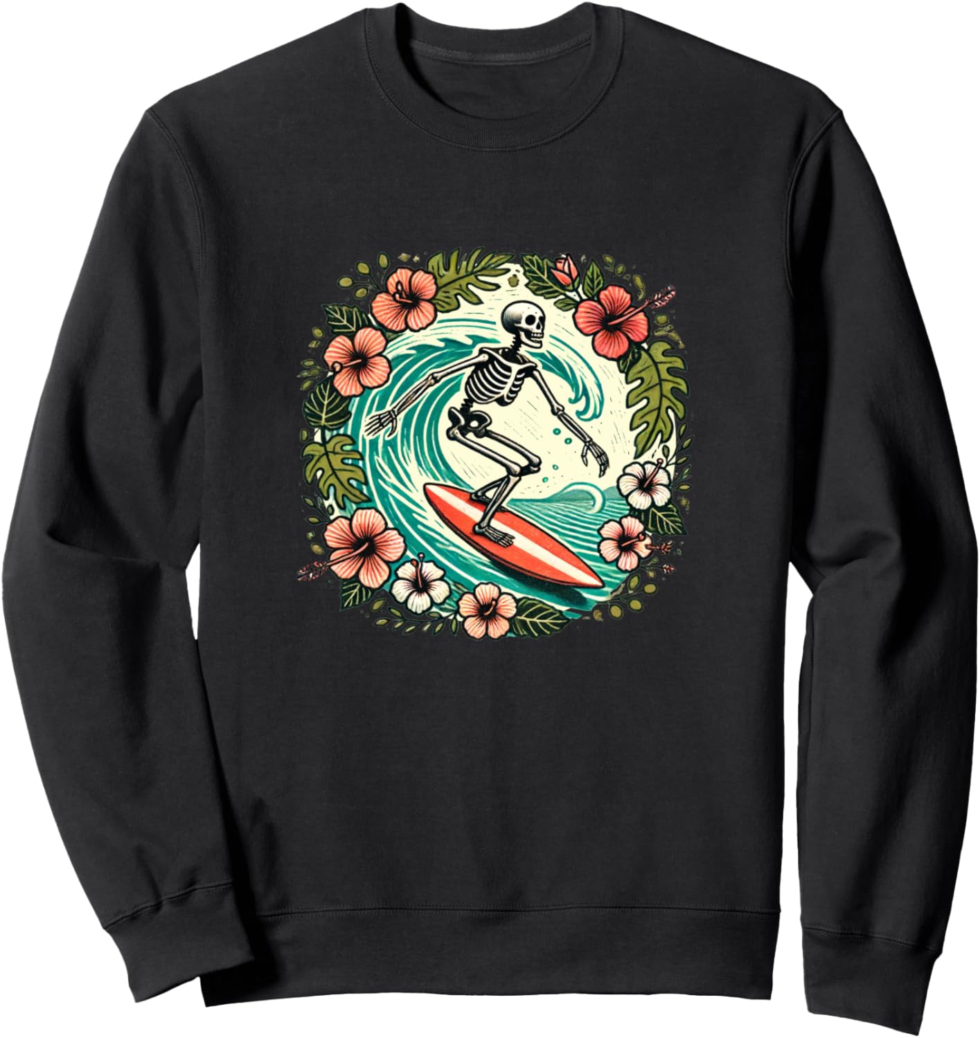 

Футболка с изображением скелета на пляже, юмористический рисунок серфера, забавный череп Skeletons Beachy Snugg, черный