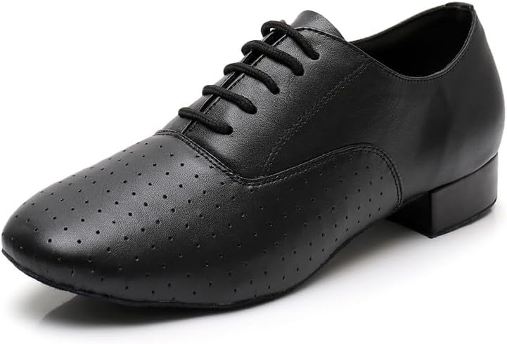 

Мужские латинские танцевальные туфли AOQUNFS, черная лакированная кожа, бальные туфли для танго и сальсы, модель 8002