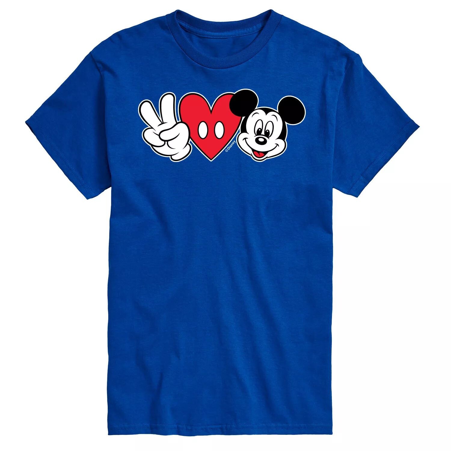 

Футболка Big & Tall Disney Peace Love с Микки Маусом License, синий
