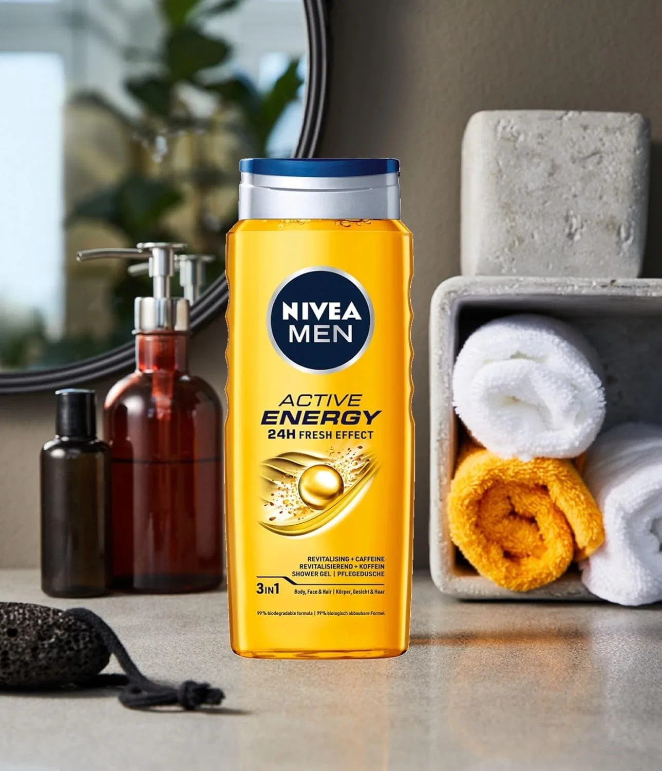 Мужской энергетический гель для душа «Active Energy 3-в-1» с кофеином от NIVEA MEN, 500 мл Nivea — фото 3