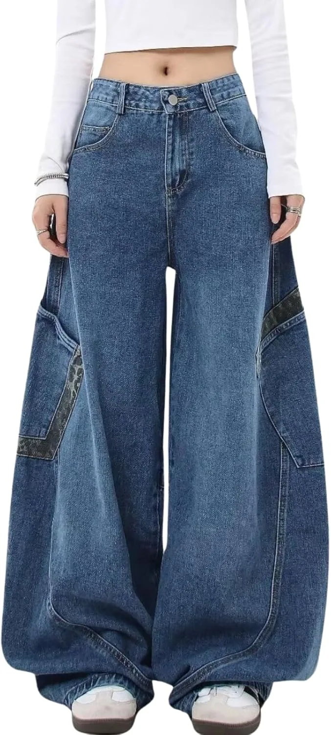 

Багги джинсы low rise cargo wide leg в стиле harajuku BeRamg