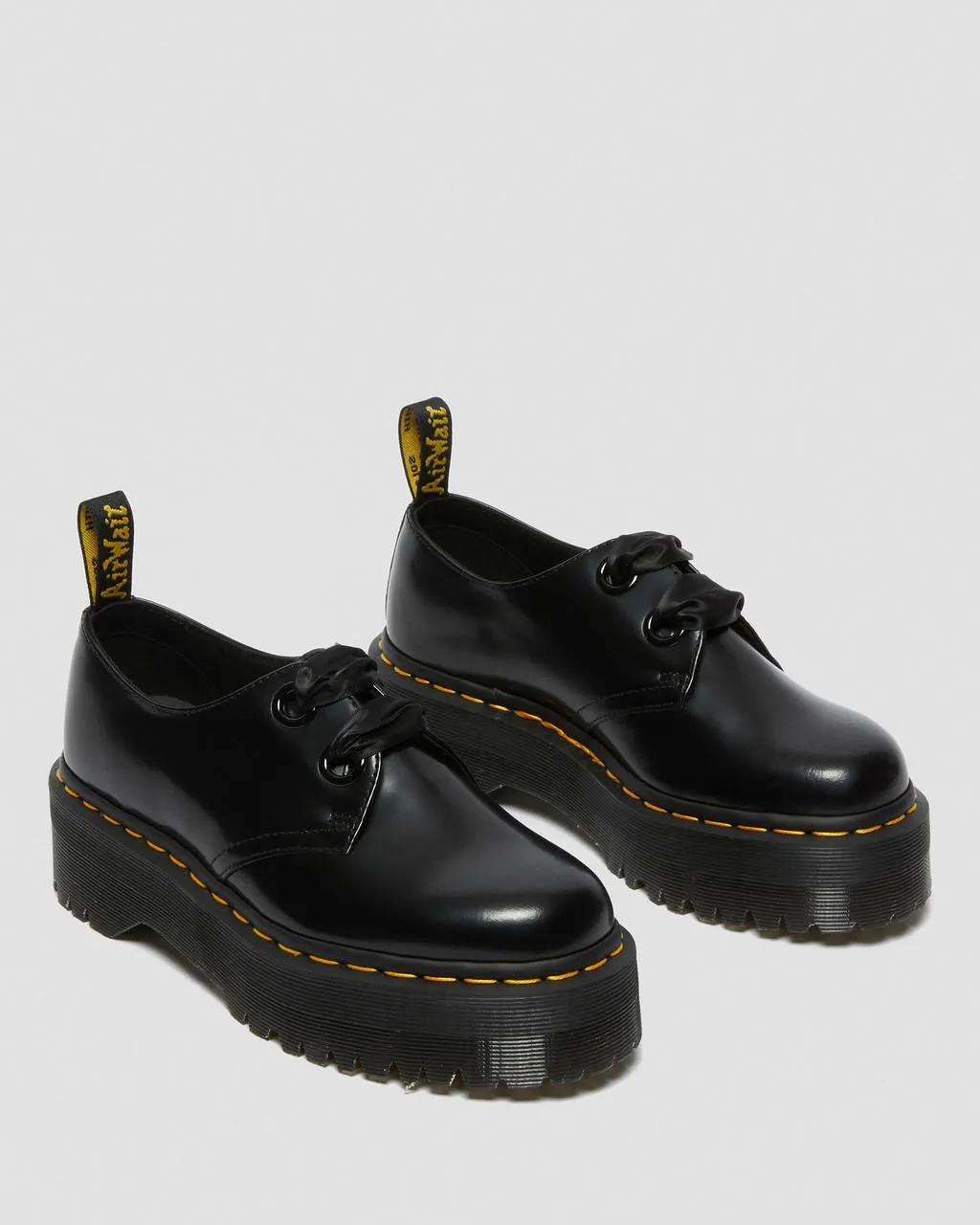 Dr. Martens Holly Женские кожаные туфли на платформе, цвет Black — Buttero — фото 4