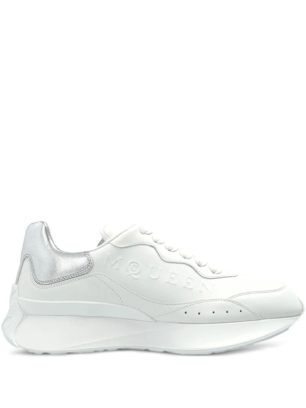 Кроссовки Sprint Runner из кожи с металлическими вставками Alexander McQueen, белый