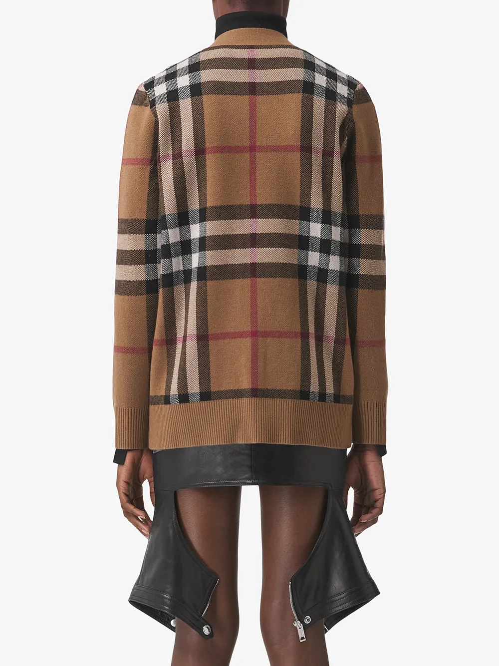 Кардиган Burberry Кашемировый в клетку, коричневый — фото 4