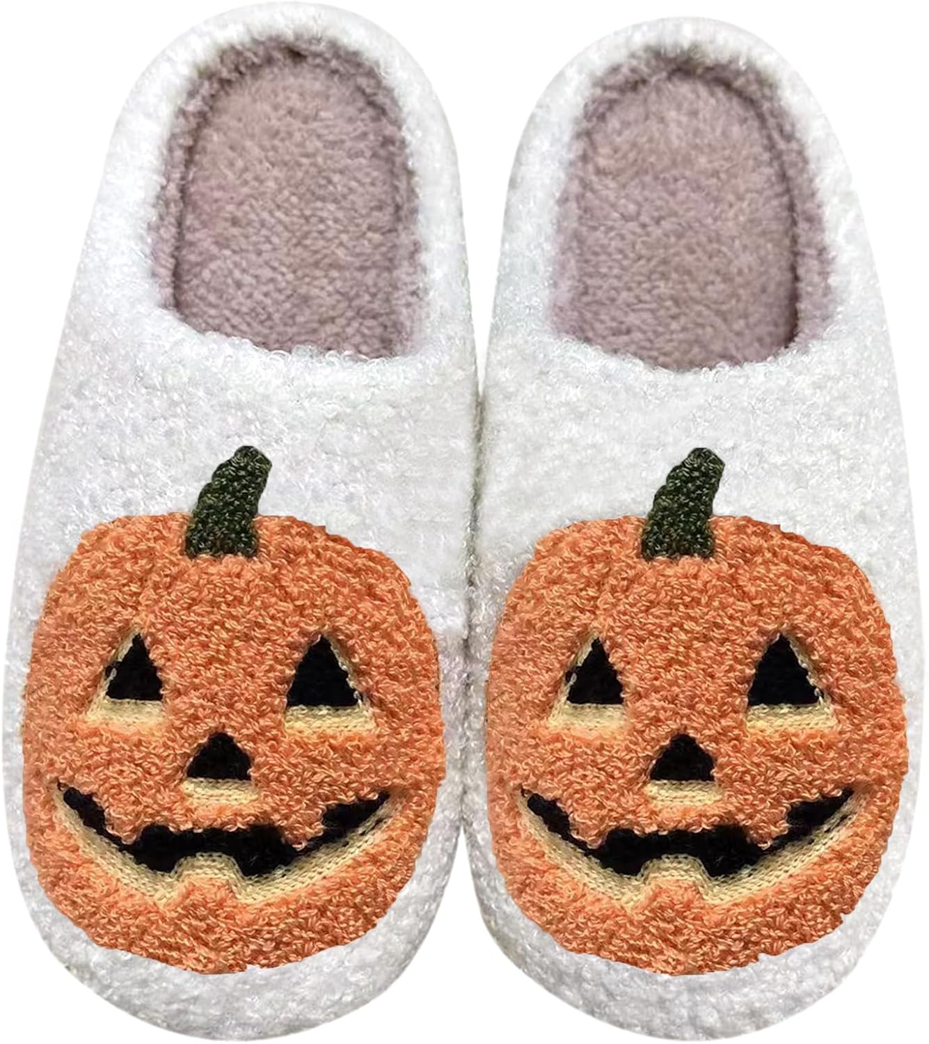 

Тапочки-тыквы для женщин и мужчин, тапочки на Хэллоуин, жуткие тапочки, подарки на Хэллоуин для женщин Clmiaess, белый