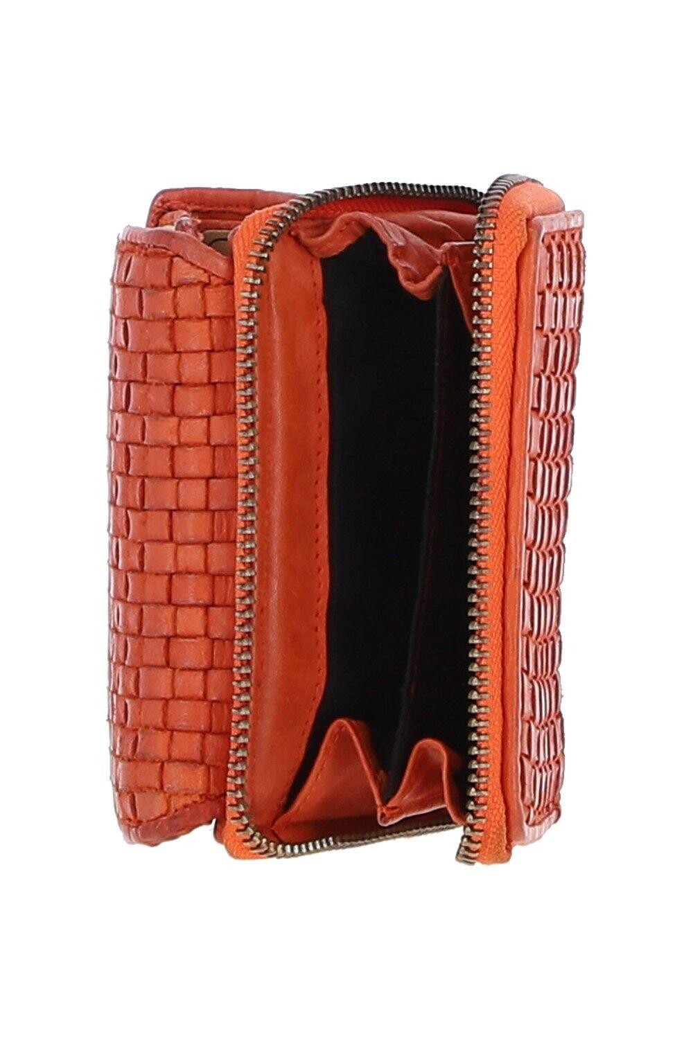 

Винтажный плетеный кожаный кошелек на 7 карт Ashwood Leather, оранжевый
