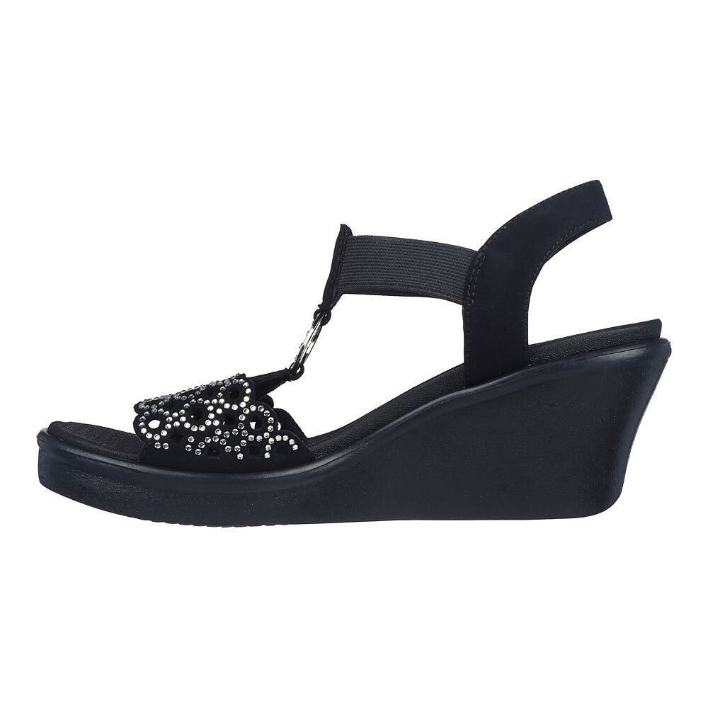 Женские босоножки на танкетке Skechers Cali Rumble On Queen B2, цвет Black Silver — фото 3