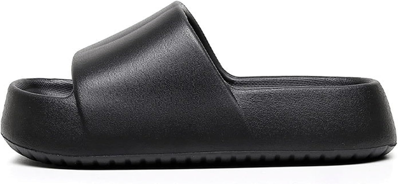 

Женские и мужские шлепанцы с толстой подошвой LOTUSTAR Cloud, с подушкой, противоскользящие, для душа и ванной, с платформой, пеномассовые, для дома и улицы, черный