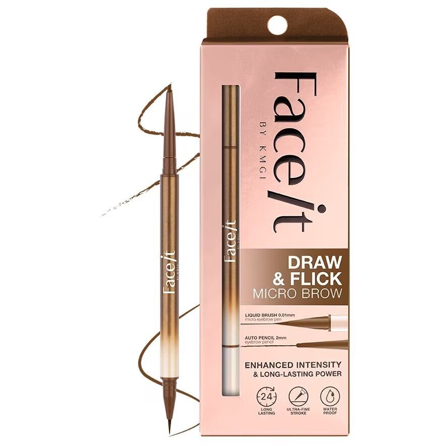 

Face It Draw And Flick Micro Brow 0,4 г. 01 Теплый серо-коричневый, Warm Taupe