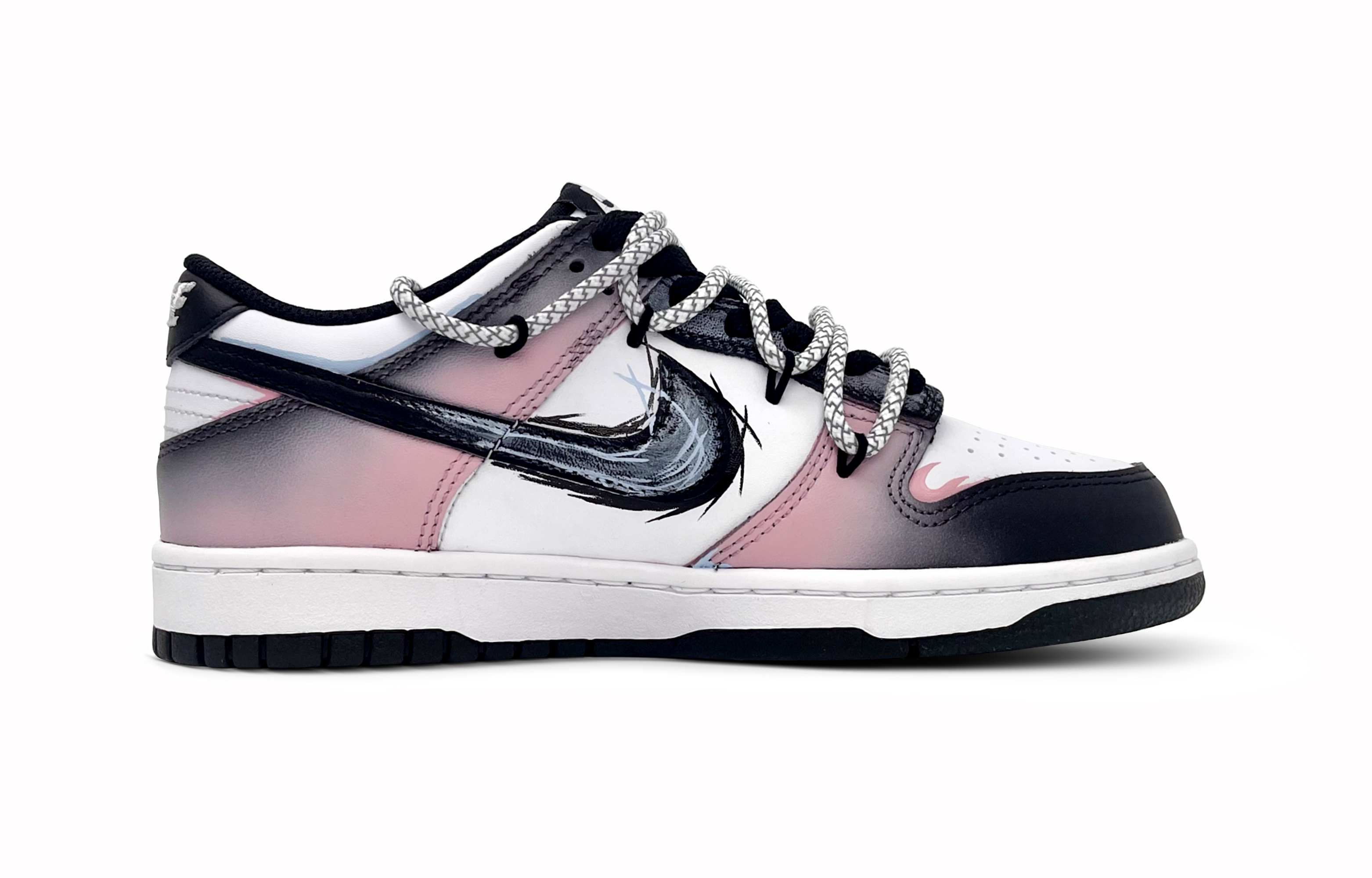Nike Кроссовки для скейтбординга Dunk "Black" с противоскользящей подошвой, легкие, амортизирующие, низкие, для детей и подростков — фото 2
