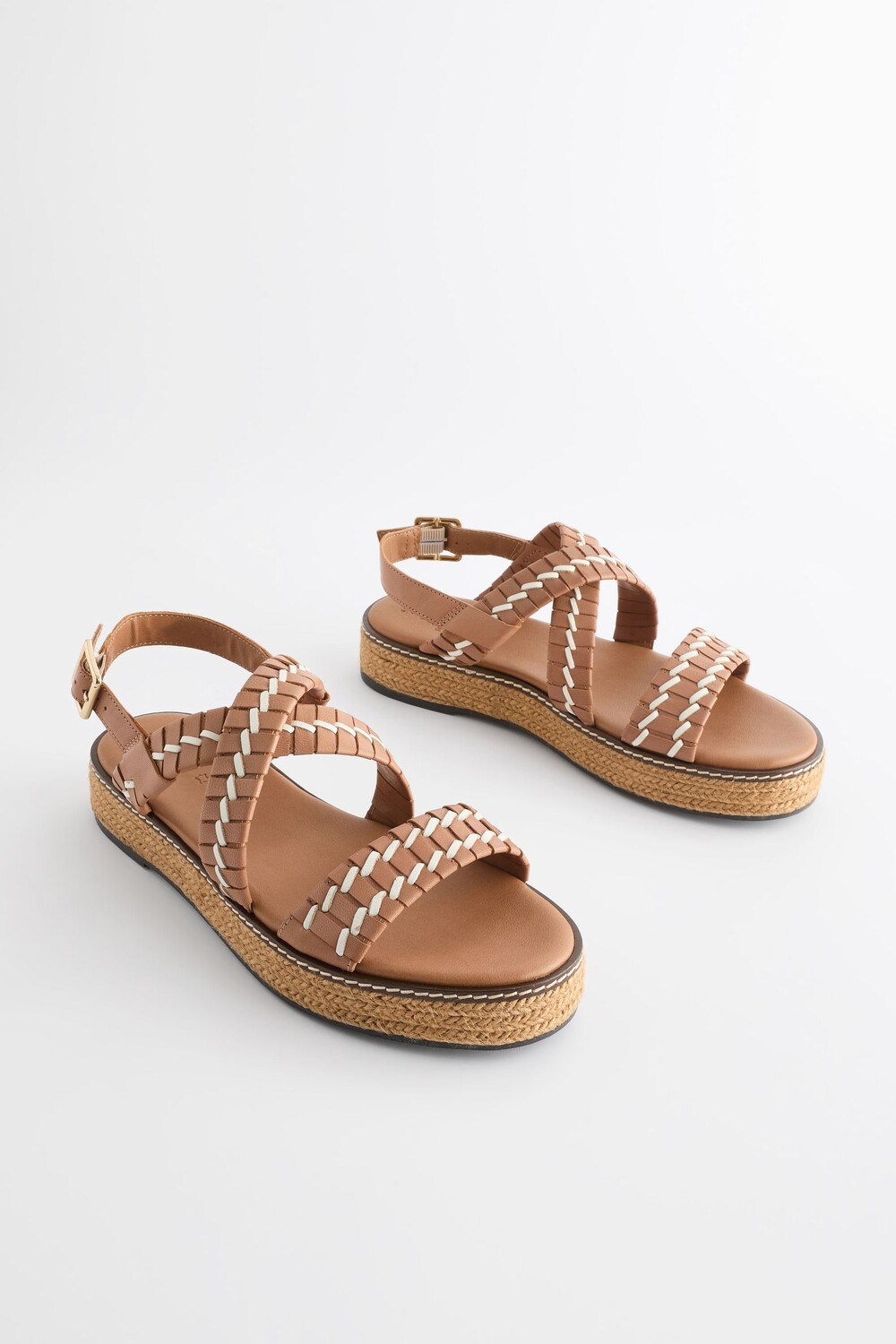 Кожаные эспадрильи Forever Comfort на плоской подошве Next, коричневый