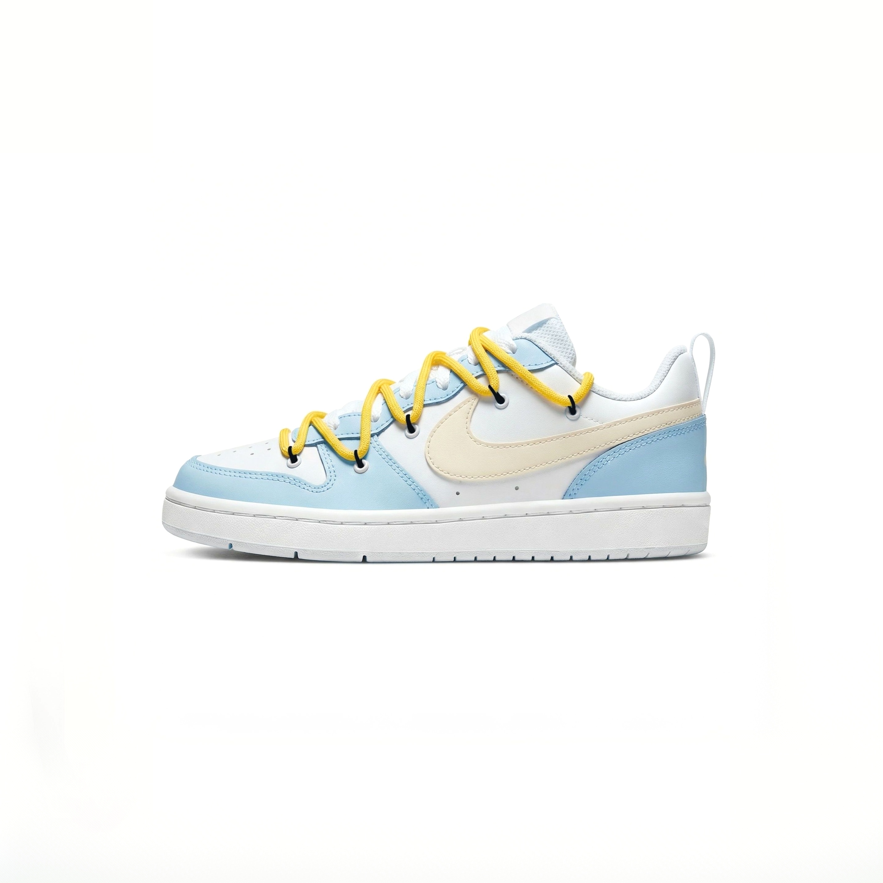 

Court Borough 2 Maris Sal Lemon Leather Abrasion Resistant Slip Resistant Low top Kids' Skateboarding Shoes Nike, синий белый