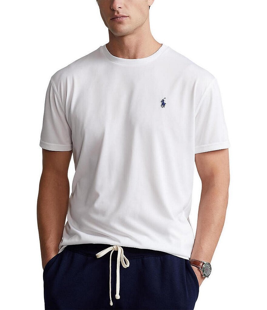 

Трикотажная футболка с короткими рукавами Polo Ralph Lauren Big & Tall Performance, белый