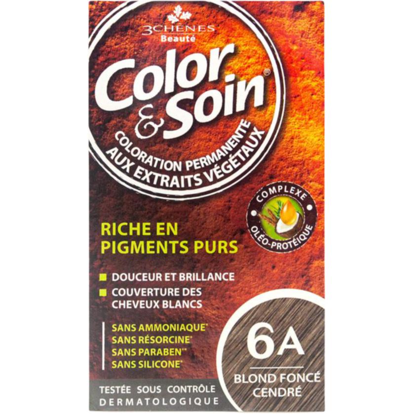 

Нераздражающая краска для волос с длительным эффектом LES 3 CHENES, #6A темно-золотой серый