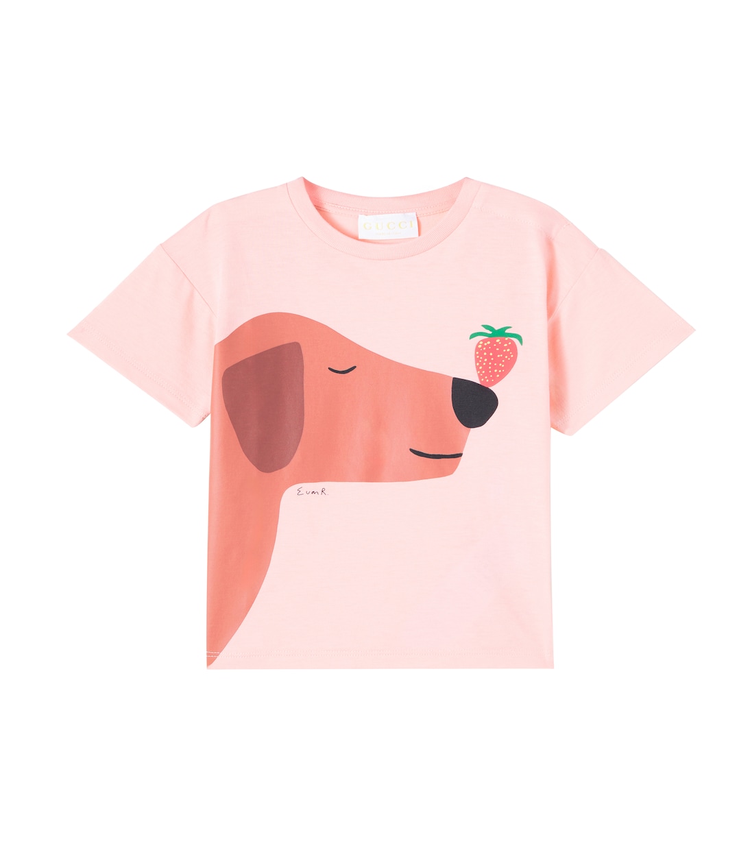 

Детская хлопковая футболка Euan Roberts Gucci Kids, Smooth Pink/Mc
