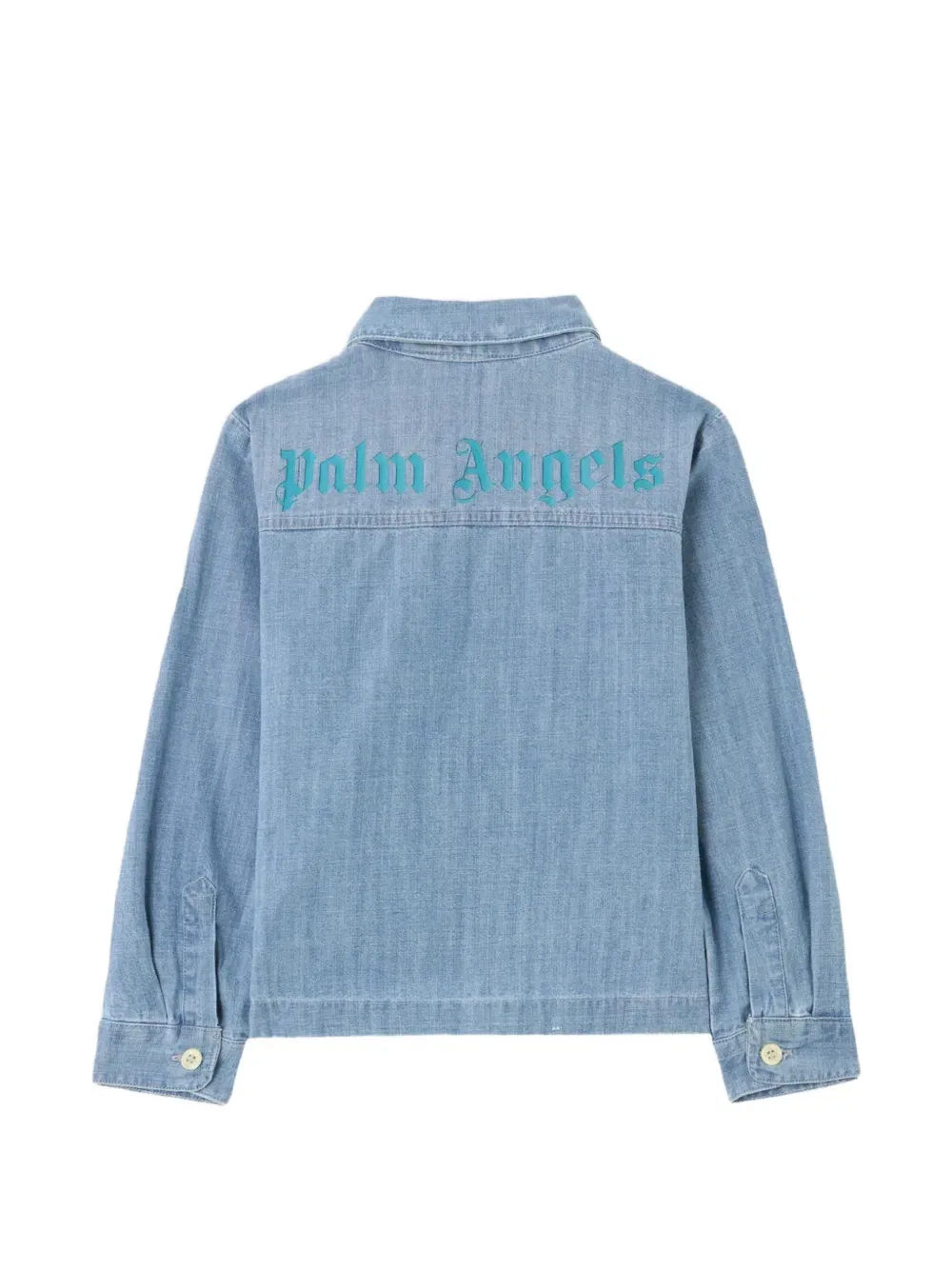 Рубашка с изображением медведя Palm Angels Kids, синий — фото 2