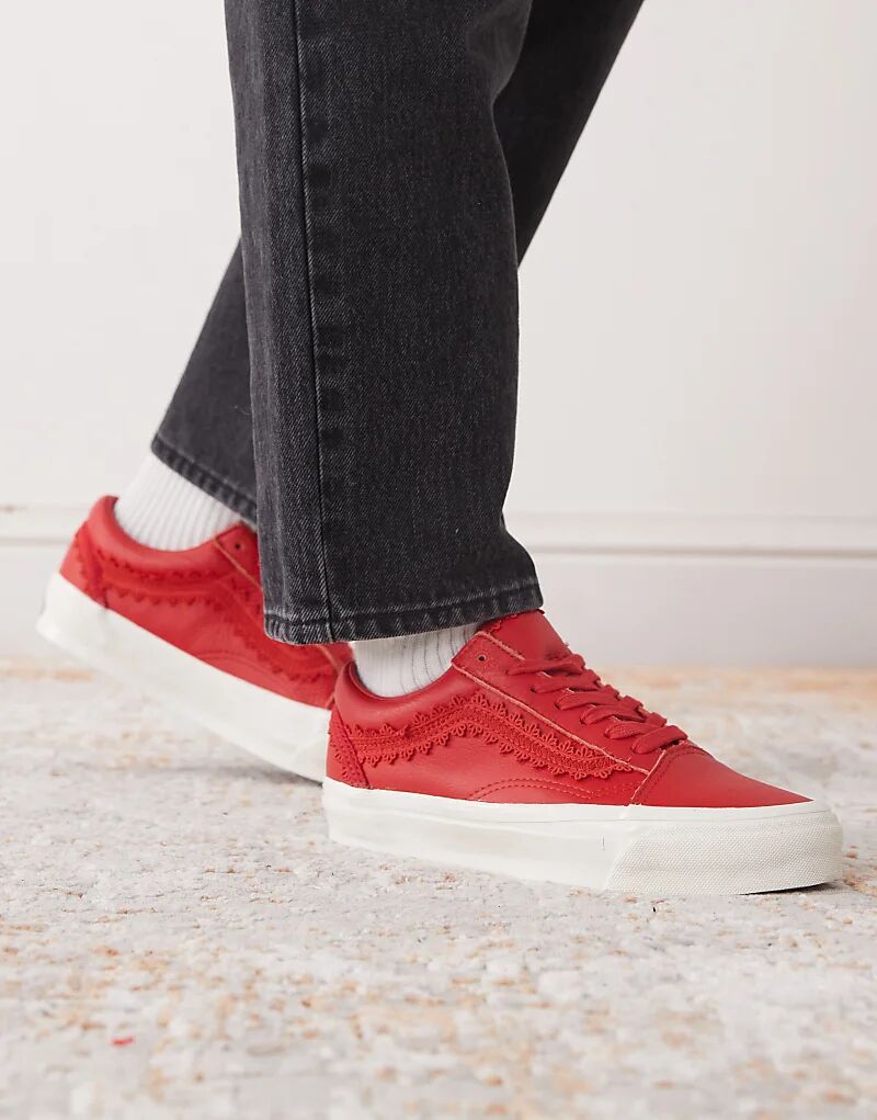 Кеды Vans Premium old skool в гоночном красном цвете