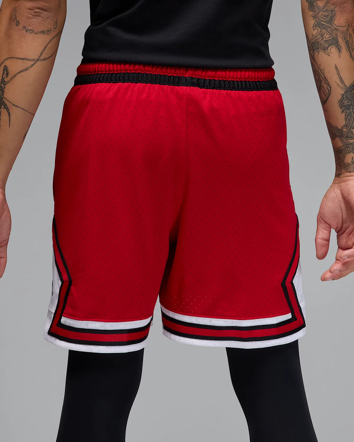Мужские шорты Jordan Sport Dri-FIT Mesh Diamond, Gym Red/White/Black — фото 3
