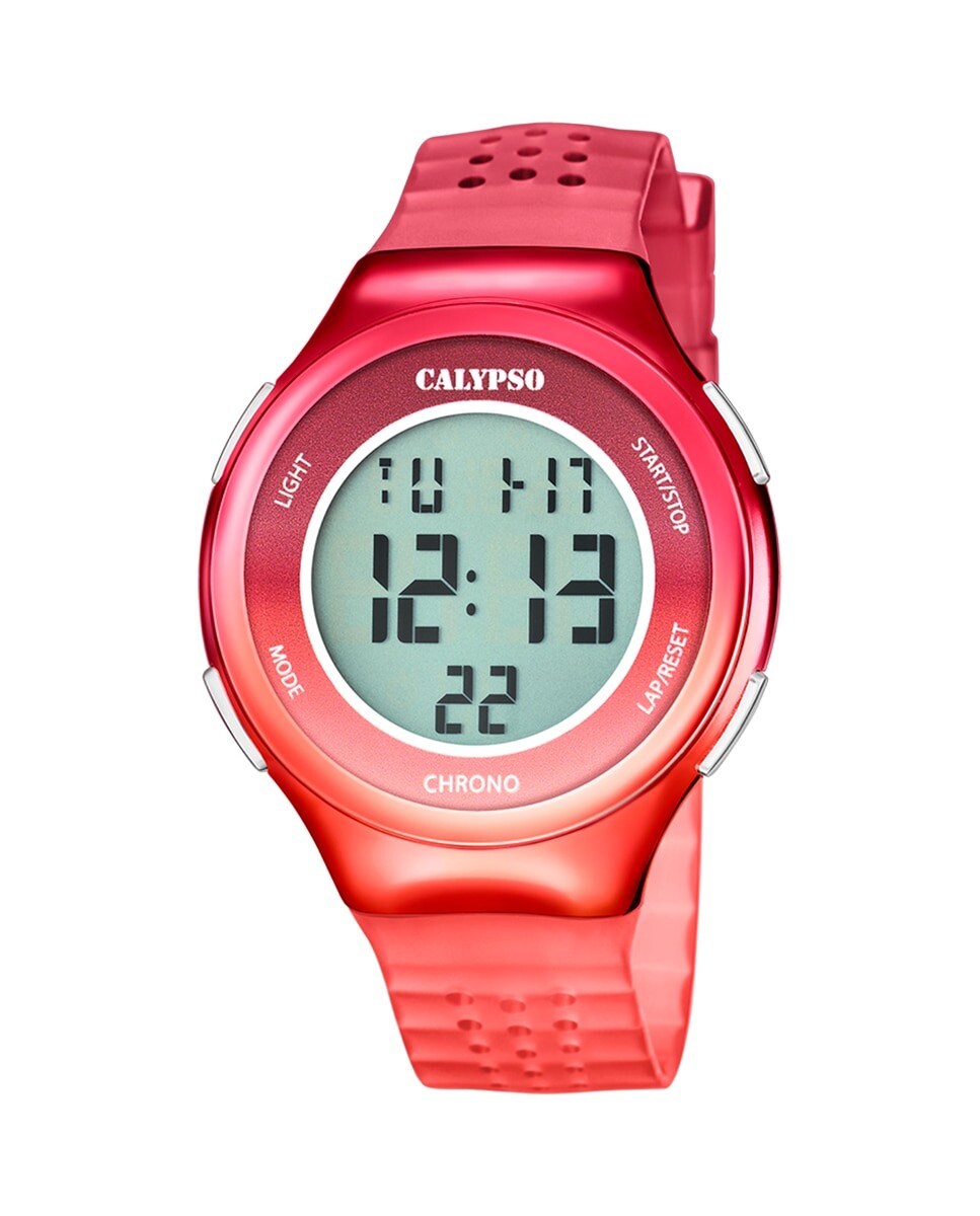 

K5841/5 Цветные красные резиновые часы Calypso, красный