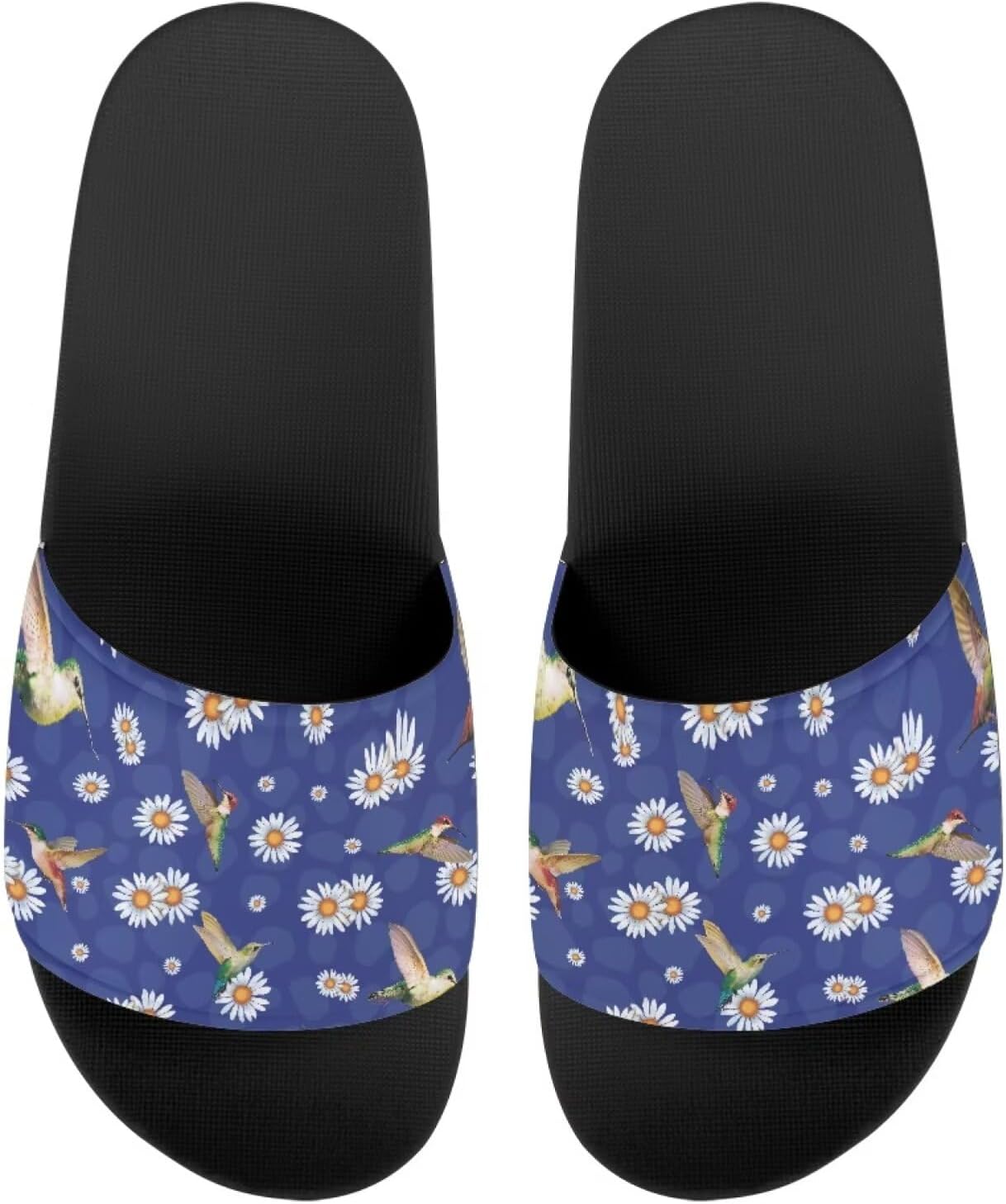 

Унисекс слайд-сандалии JoyLamoria с принтом, домашние тапочки для ванной, повседневная обувь на плоской подошве для мужчин и женщин, Bird Daisy Print