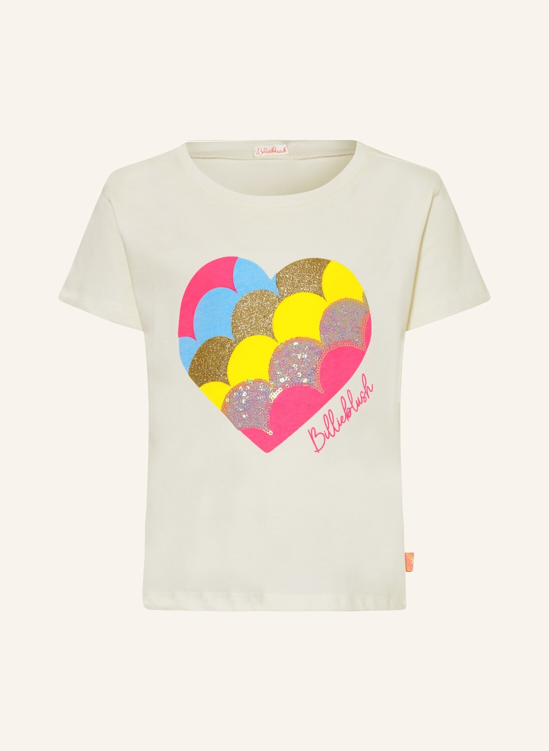 

Футболка с пайетками Billieblush, экрю