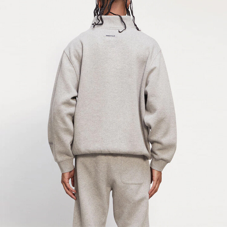 Толстовка унисекс темная овсянка Fear Of God Essentials, серый — фото 3