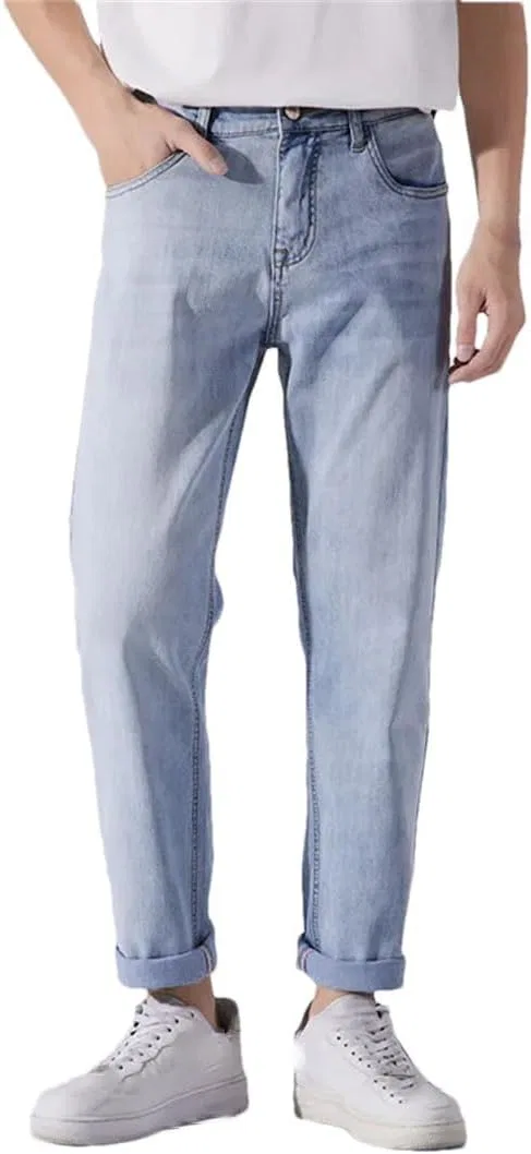 Джинсы прямые Slim Fit голубой