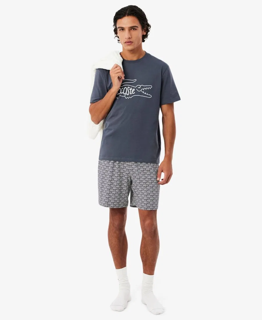 Комплект мужской Lacoste футболка и шорты, хлопок, белый — фото 2