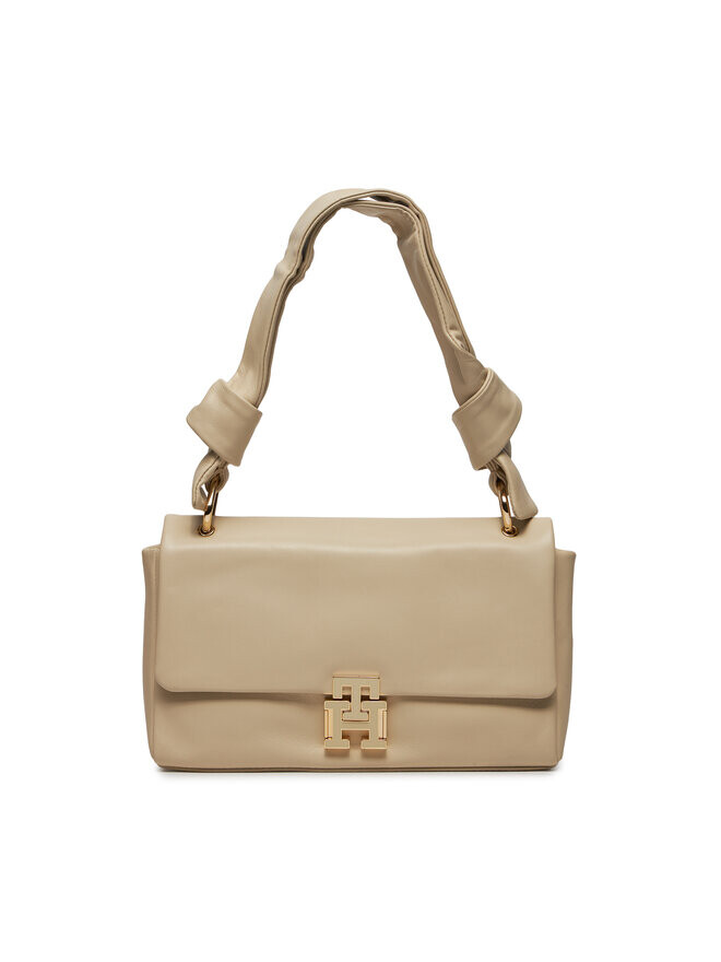 

Классическая сумка Pushlock Leather Shoulder Bag Tommy Hilfiger, бежевый