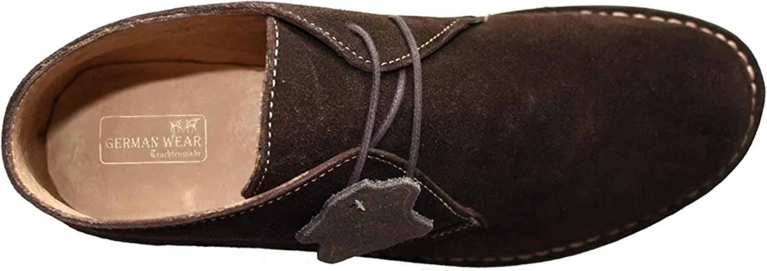 Ботинки German Wear Herren Handmade Schnürstiefeletten, Dunkelbraunes Echtes Rindsleder, Stylisches & Elegantes Design, Dark Brown — фото 2