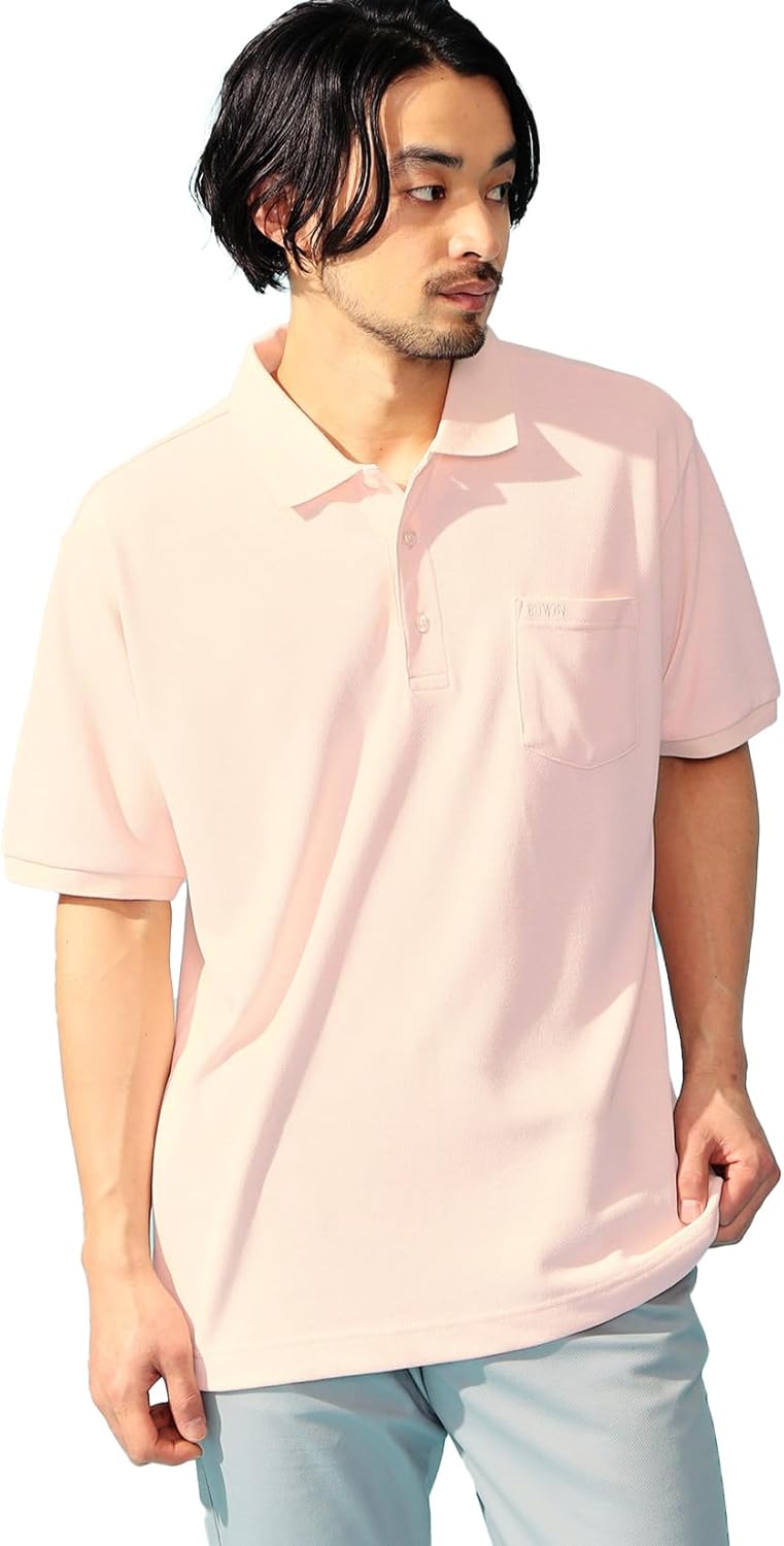

Мужская стильная рубашка-поло Edwin ET6104, с коротким рукавом, розовый