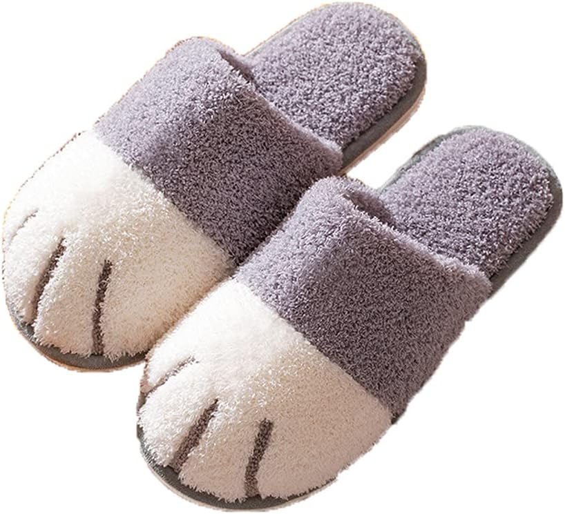 

Унисекс милые зимние теплые, плюшевые тапочки с рисунком животных Aledle-Life, серый