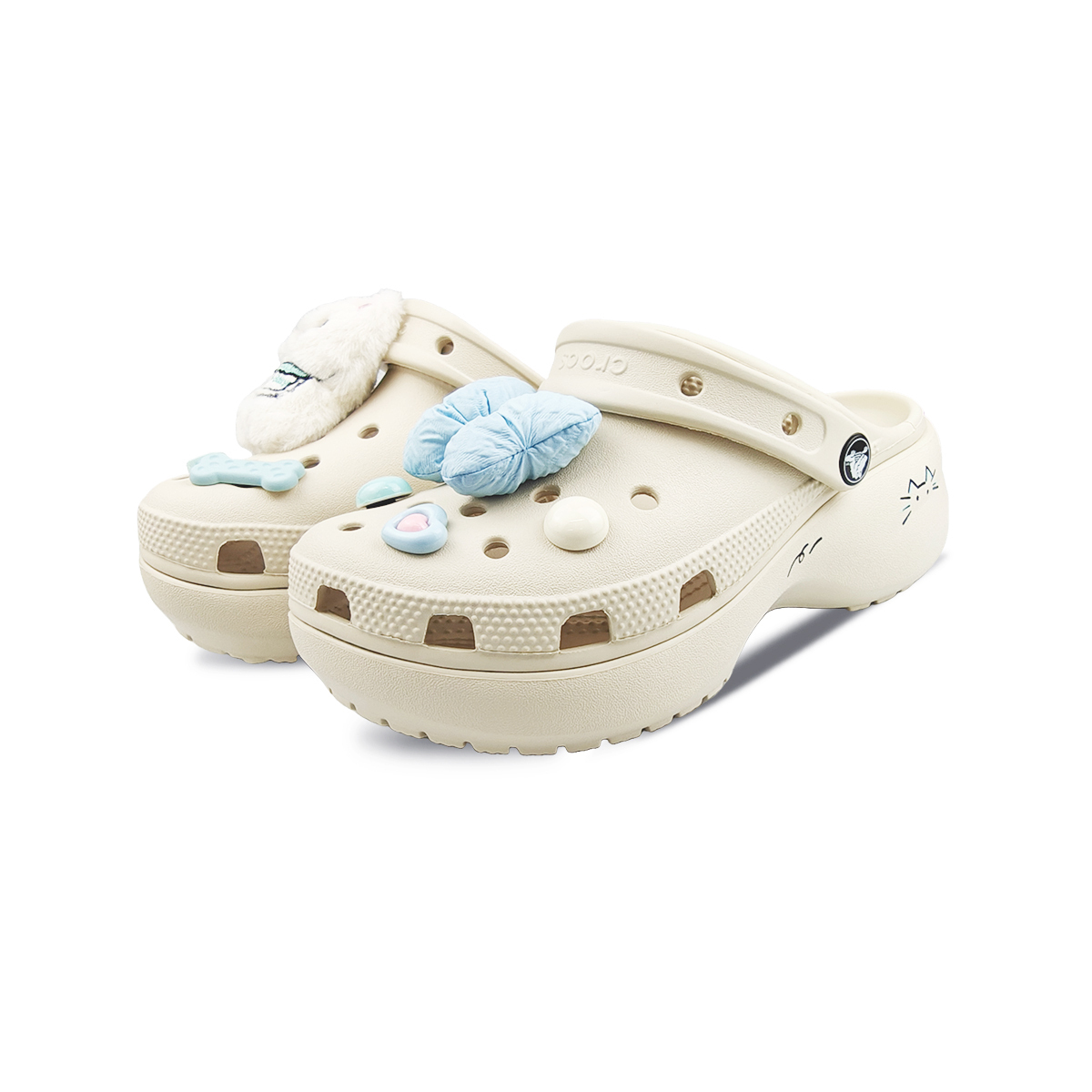 Crocs Классические платформенные клоги женские белые, цвет White — фото 3