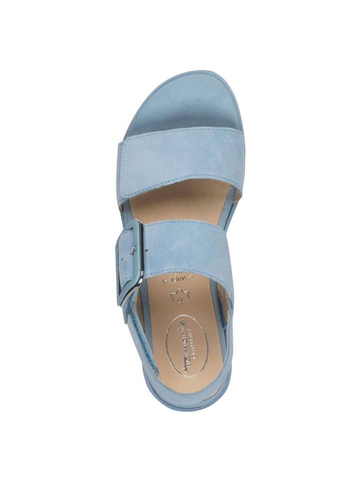 Сандалии на плоской подошве Tamaris, цвет lt blue suede — фото 2