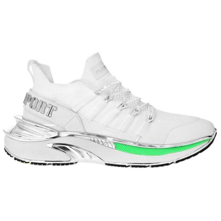 PLEIN SPORT Кроссовки Low Top Casual Unisex White/Neon Green — фото 3