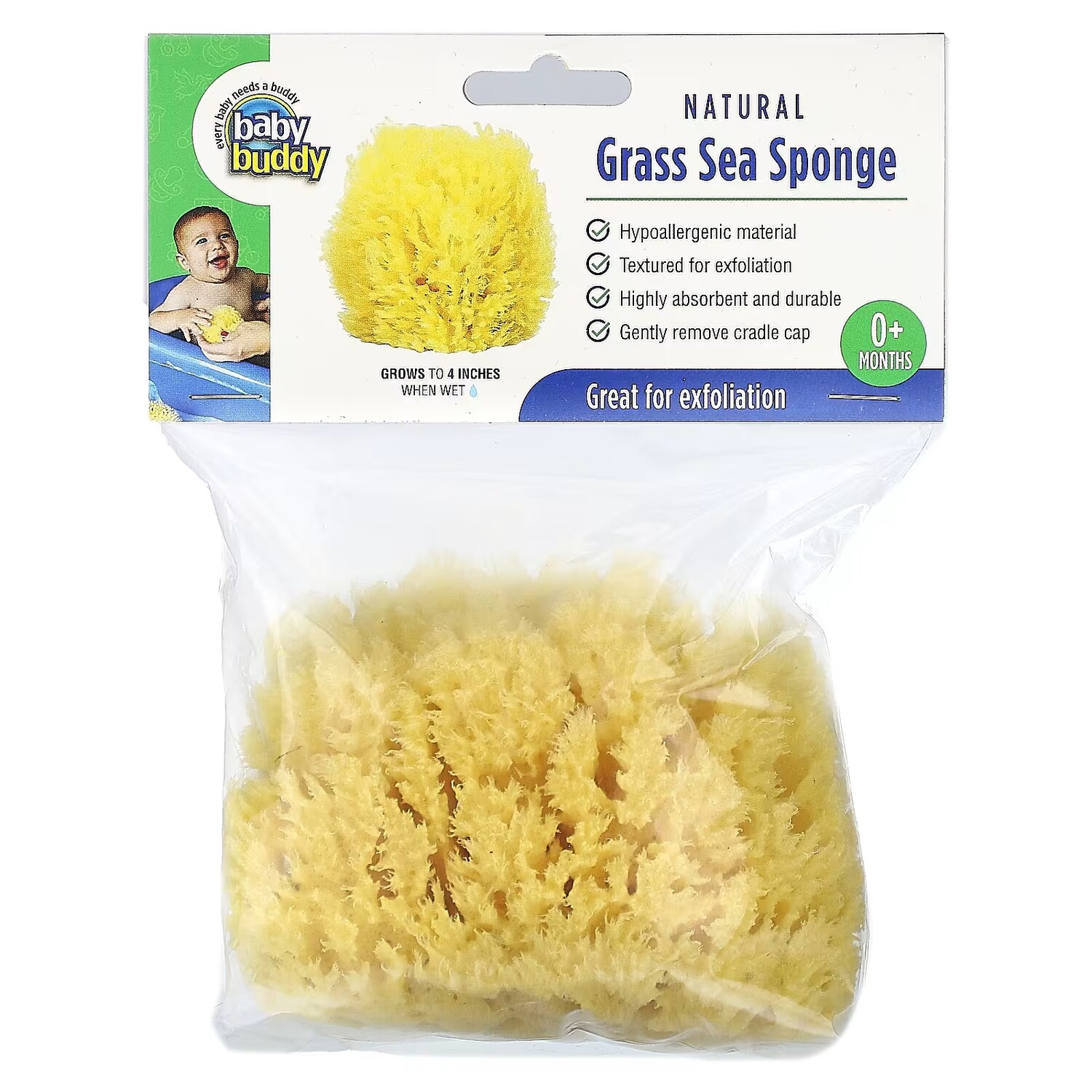 

Губка для детей от 0 месяцев Baby Buddy Natural Grass Sea Sponge