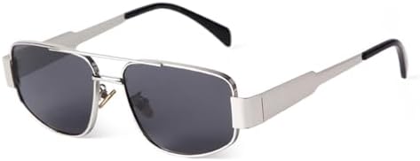 

Солнцезащитные очки в стиле панк-ретро с металлической оправой 2027 года для женщин и мужчин, винтажные солнцезащитные очки с защитными линзами от УФ-излучения MTZJH, C2 Silver Gray