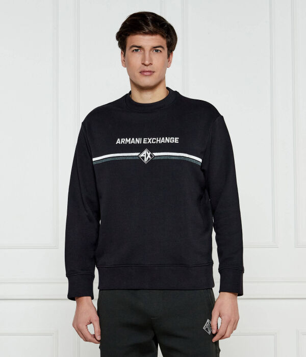 

Толстовка Armani Exchange Regular Fit, черный / белый